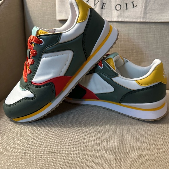 United Colors Of Benetton Green and Red Sneakers Retro Low-Top - Picture 4 of 6